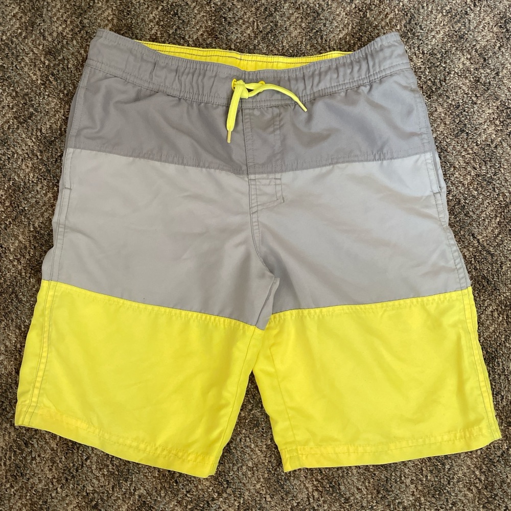 Cat & Jack Yellow and Gray Boy’s Swim Trunks
